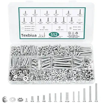 552 Pcs Metric Screws Nuts and Bolts Assortment Kit, M3 M4 M5 M6 Set Screws
