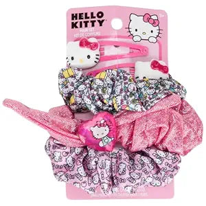 Townley Girl Hello Kitty Scrunchie and Clip 5pc Hair Set