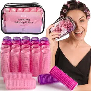 Lanzhire 24Pcs Self-Grip Small Hair Rollers Set for Short Hair,20mm (3/4”)