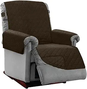 Sofa Shield Couch Large Recliner Slip Cover for Dogs with Strap, Chocolate
