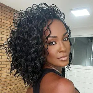 Leeven Gogo Curl Crochet Hair 10 Inch 8 Packs Black Ocean Wave Crochet Hair Pre Looped Deep Twist Goddess Box Braids Short Curly Water Wave Synthetic Braiding Hair for Women