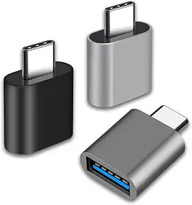 USB C to USB Adapter, Type C Thunderbolt 4 OTG Converter, USB C Male to USB 3.0 Female Adapter (3-Pack) for Apple MacBook Pro, Mac Book, iPad, Samsung Galaxy S20-S23 and More (Black/Grey/Silver)