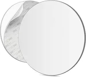 Mavoro 9" Round Shower Mirror | Acrylic | 3M Peel & Stick | Less Fog