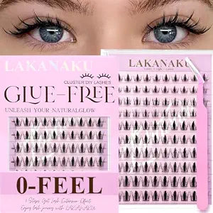 Self Adhesive Eyelashes Mange Pre Glued Lash Clusters 100 pcs D Curl 8-16mm Natural Self Adhesive Lash Clusters No Glue Needed Press on Lashes Individual Lashes No Remover with Tweezer
