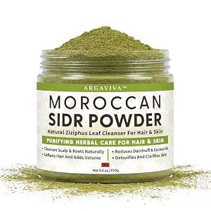 Sidr Powder For Hair, Sidr Leaves Powder Hair & Scalp Mask - Rinse-Off Clarifying Hair Wash Helps Remove Product Buildup & Excess Oil For A Fresher Feel, No Added Fragrance, 3.5 Oz Jar