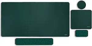 MOSISO Large Gaming Mouse Pad&Massage Keyboard Wrist Rest, Peacock Green
