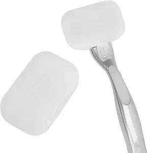 LUEXBOX 2 Pack Razor Silicone Covers, Portable Shaver Holder for Travel, Razor Cover Compatible with Venus Razor Travel Case, Blade Container Storage Shaver Holder (White)