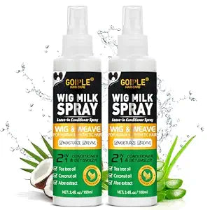 Goiple Wig Milk Spray Wig Spray for Synthetic Hair, Leave-In Conditioner for Hair Wigs, Conditioner & Detangler 2 in 1 Moisturizer, Hydrates & Replenishes Synthetic Wigs Easy Combing (3.4 fl oz)