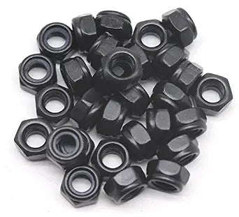 30Pcs M6-1.0mm Black Zinc Plated Nylon Lock Nuts Inserted Hex Self Clinching Nuts