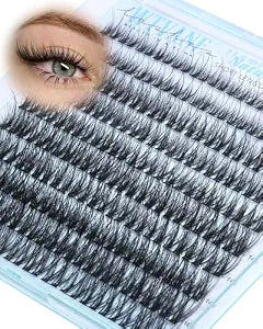 Wispy Lash Clusters Fluffy Eyelash Clusters Lashes 10-16mm Natural Cluster Eyelash Extensions CD Curl Incividual Lashes Clusters with Thin Band Soft Wear DIY Wispy Lash Extensions for Daily