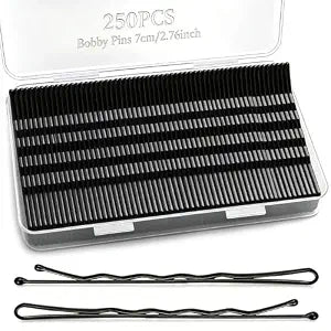 250PCS Large Bobby Pins Black for Thick Hair, 2.76 Inch/7cm Long Hair Pins Jumbo Bobby Pins Hair Clips Bulk with Storage Box for Women Girls