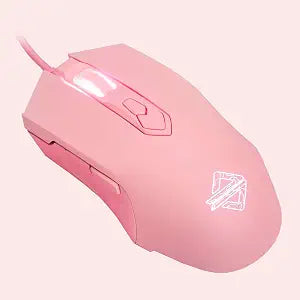 Lomiluskr AJ52 RGB Wired Gaming Mouse, 7 Programmable Buttons, Computer Mice with RGB Lighting, 200-4800 DPI Adjustable, for PC/Laptop (Pink)