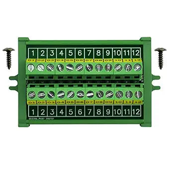 Screw Mount 24A/400V 12 Position Screw Terminal Block Distribution Module