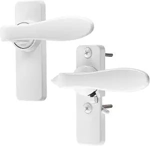 Ideal Security in-Swinging Storm Door Handle Set for Inward-Opening Storm & Screen Doors ONLY Surface Mount, Locking Inside Latch, White White