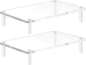 YestBuy Acrylic Monitor Stand Riser, Clear Computer Stand for Laptop, iMac, Pc, Printer, Desktop Ergonomic, Desk Riser Work from Home Accessories Office Supplies Platform Save Space