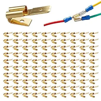 100 Pcs Piggyback Spade Connectors, Electrical Double Spade Connector Kit