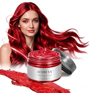 Acosexy Kids Temporary Hair Color Wax, Natural Hair Strong Style Gel for Party, Cosplay, Masquerade etc. (Red)