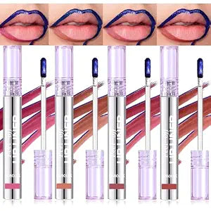 BANGFENG 4Pcs Peel Off Lip Liner Stain Set - 24H Color Hold Long-Lasting, Smudge-Proof, Waterproof Nude Matte Lip Tint, Non-Fading Peel Off Lip Color, Effortless Precision & Full Coverage