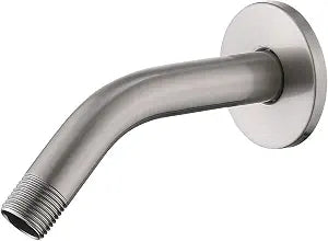 6-inch Wall-Mounted Shower Arm with Flange and Teflon Tape, Brushed nickel Shower Arm Extension, Used to Fix and Extend the Shower Head (Brushed nickel)
