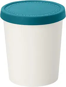 Tovolo 1 Quart Ice Cream Containers with Lid for Homemade Ice Cream Toppings Supplies, Air Tight Silicone Lid Reuseable Ice Cream Storage for Freezer Dishwasher Safe Frozen Treat Tub, Marine Blue