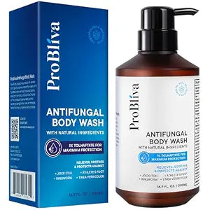 Antifungal Body Wash Treatment Soap ��� Antibacterial Wash for Jock Itch, Ringworm, Back Acne, Tinea & Foot Odor ��� Medicated Skin Relief Cleanser Gel with Tea Tree Oil & Tolnaftate for Men and Women