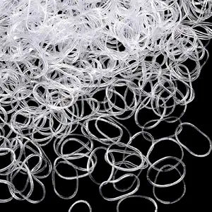Hicarer 1000 pcs Mini Rubber Hair Bands 1/2" Soft Elastic Bands for Woman Hair Braids Ponytails & Beards Small Dreadlocks, Wedding Hairstyle and More(1.5 cm,Clear)