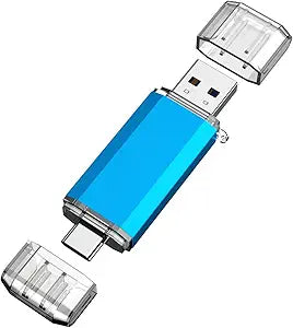 KOOTION USB C Flash Drive 32GB 2 in 1 OTG USB 3.0/Type C Thumb Drive Dual Drive USB C Memory Stick for Smartphone Laptop Tablet PC, Blue