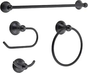 FILTA Bathroom Hardware Set - Oil Rubbed Bronze Towel Rack Set with 4 Pieces Towel Holder and 18 or 24 Inch Towel Bar