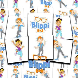 Blippi Tattoos for Kids Party Favors Bundle - 72 Pc Individual Tattoos
