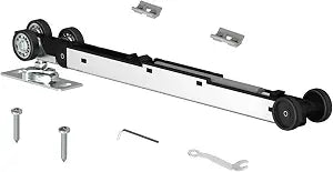 JUBEST Pocket Door Roller with 120LBS Soft Close Mechanism, Two-Way Soft Close, Three-Wheel Pocket Door Hanger, Double Sided Pocket Door Hardware