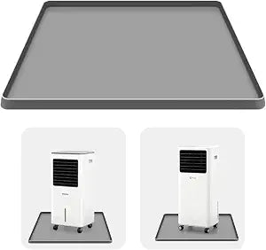 Portable Air Conditioner Silicone Drip Mat, 23.6''x19.7''x0.78'' Portable AC Drip Pan,Under Portable AC Drip Tray with Raised Edge,Spill-Proof- Ideal for Ice Makers, Humidifiers, Dehumidifier- Grey