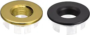 uxcell Sink Trim Overflow Cover, 2Pcs Sink Overflow Rings, Gold/Black