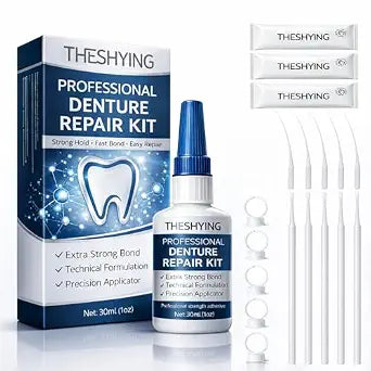 Official Professional Grade Dental Lab Instant Bonding Dental Glue for Dentures & Lab Tools - Fast-Setting in 15-60 Sec | Crack Repair & Gap Filling | Long-Lasting Hold (Days to Weeks) ��� 1oz