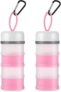 Baderke 2 Pcs Protein Powder Travel Container with Funnels Stand, Pink, White
