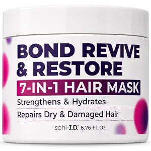 sohl-I.D. Hair Mask for Dry & Damaged Hair – Deep Conditioning Repair Treatment to Restore Smoothness & Shine – Moisturizing Hair Mask with Vitamins B3, B5, B7, C & E – Vegan & Cruelty-Free 6.76 fl oz