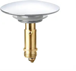 Qrity Sink Drain Plug Stopper, Push Pop-Up Click Clack Plug Stopper, Brass Pop-Up Stopper, Drain Stopper for Kitchen Bathroom Washbasin, 66mm