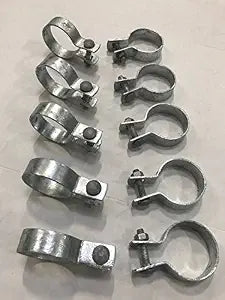 (10 Pack) Brace Bands with Bolts & Nuts for Chain Link Fence, Gate, Posts (2-3/8")