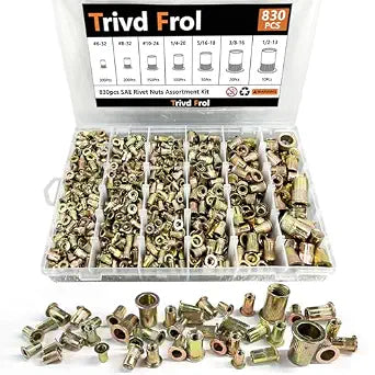 Trivd Frol 830PCS SAE Rivet Nut Tool Kit, 6-32 to 1/2-13