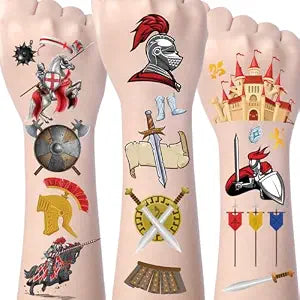 Medieval Knight Temporary Tattoos 200+ Party Decorations