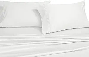 Royal Hotel Standard Pillowcases, 250 TC Cotton Percale, White, 2-Pack