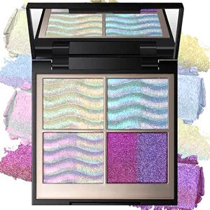 HOSAILY Duochrome Holographic Glitter Eyeshadow Palette, Chameleon Mermaid Blue Pink Plum Purple Double Color Shift iridescent Inner Corner Eye Face Highlighter Smooth Shimmer Eye Shadow Makeup
