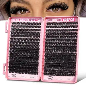 608Pcs Lash Clusters Kit Wispy, Eyelash Extension for Beginners