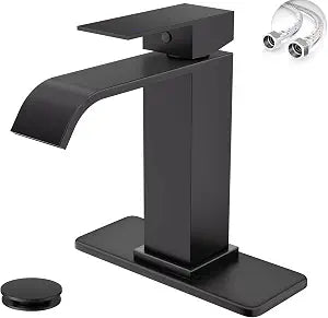 Matte Black Bathroom Faucets Evolvegoods Modern Waterfall Bathroom Faucet