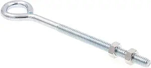 Prime-Line 9066459 Eye Bolts With Nuts, 1/4 in.-20 X 5 in., Zinc Plated Steel (10 Pack)