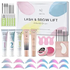 PERMANIA Lash Lift and Black Kit, Full Tube Design Brow Lamination Kit Salon Grade Instant Curling & Coloring With Detailed Instruction