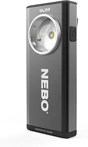 NEBO SLIM Pocket Flashlight | 500 Lumens, Rechargeable Mini EDC Work Light, Magnetic Base & Dimmable Brightness, Durable & Water Resistant, Includes Charging Cable Black