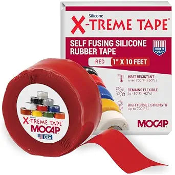 X-Treme Tape Self Fusing Silicone Tape - 1 Inch x 10 Ft Roll - Bright Red