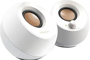 Creative Pebble, 2.0 USB Desktop Stereo Speakers for PC/Laptop, White