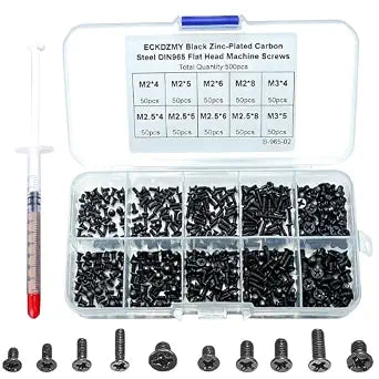 Laptop Repair Screw Kit 500PCS M2 M2.5 M3 Flat Head Machine Screws
