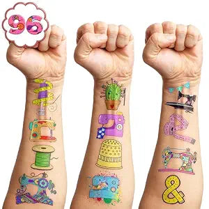 100 PCS Sewing Machine Temporary Tattoos Sewing Party Decorations